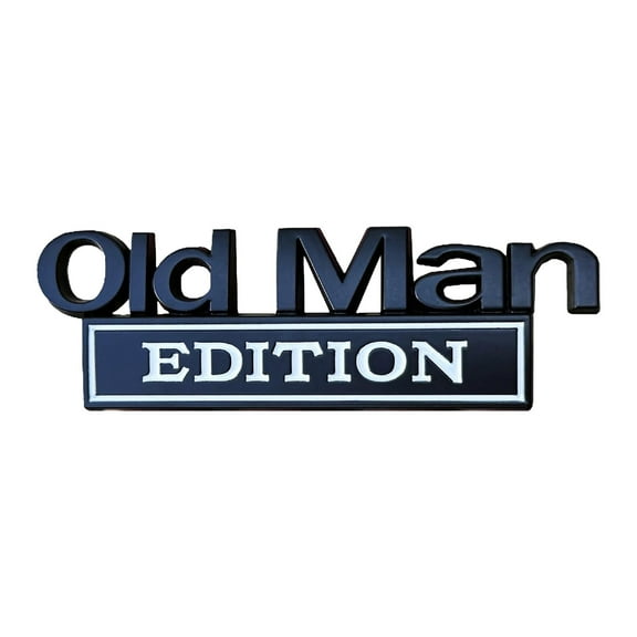 1PCS Fun Old Man Edition Car Emblem,3D Metal Badge Side RearTailgate Bumper Decal Nameplate Sticker for Car Truck,Old Man Addition Car Emblem