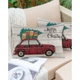 thumbnail image 6 of Outdoor Throw Pillow Cover Winter Farm Plaid Truck with Xmas Tree Waterproof Cushion Covers 2 Pack Wood Barn Pillow Cases Home Decoration for Patio Garden Couch Sofa, 6 of 6
