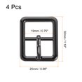 thumbnail image 2 of Uxcell 4Pack 0.75" Single Prong Belt Buckle Oval Center Bar Buckles for Belt, Black, 2 of 6
