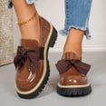 thumbnail image 7 of Bkhluea Women Patent Bow Chunky Loafers Slip On Comfortable Footwear For Office Work Daily Casual Outdoor Activities, 7 of 7