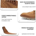 thumbnail image 3 of Men's Business Oxford Comfortable Lightweight Leather Casual Walking Breathable Office Flat Non-Slip Cushioned Shoes Yellow 10.5 US, 3 of 7