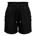 thumbnail image 5 of Casual Shorts for Women Summer Elastic High Waist Straight Leg Relaxed Fit Lightweight Beach Shorts with Pockets, 5 of 6