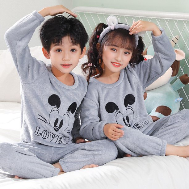 Spiderman Marvels Conjunto de pijamas para niños Otoño e invierno Franela Cálida engrosada Traje de servicio a domicilio para niñas Niños Bebé Pijamas10 altura 105-115 cm Gao Jinjia LED