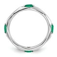 thumbnail image 2 of Sterling Silver Stackable Expressions Rhodium-plated Created Emerald Ring, 2 of 7