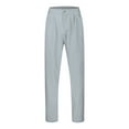 thumbnail image 3 of Men's Casual Wide Leg Pants Elastic Waist Comfortable Solid Color Loose Fit Breathable Stretchable Pocket Design Versatile Outdoor Mens Beach Pants Trousers Vacation Cargo Pants, 3 of 7