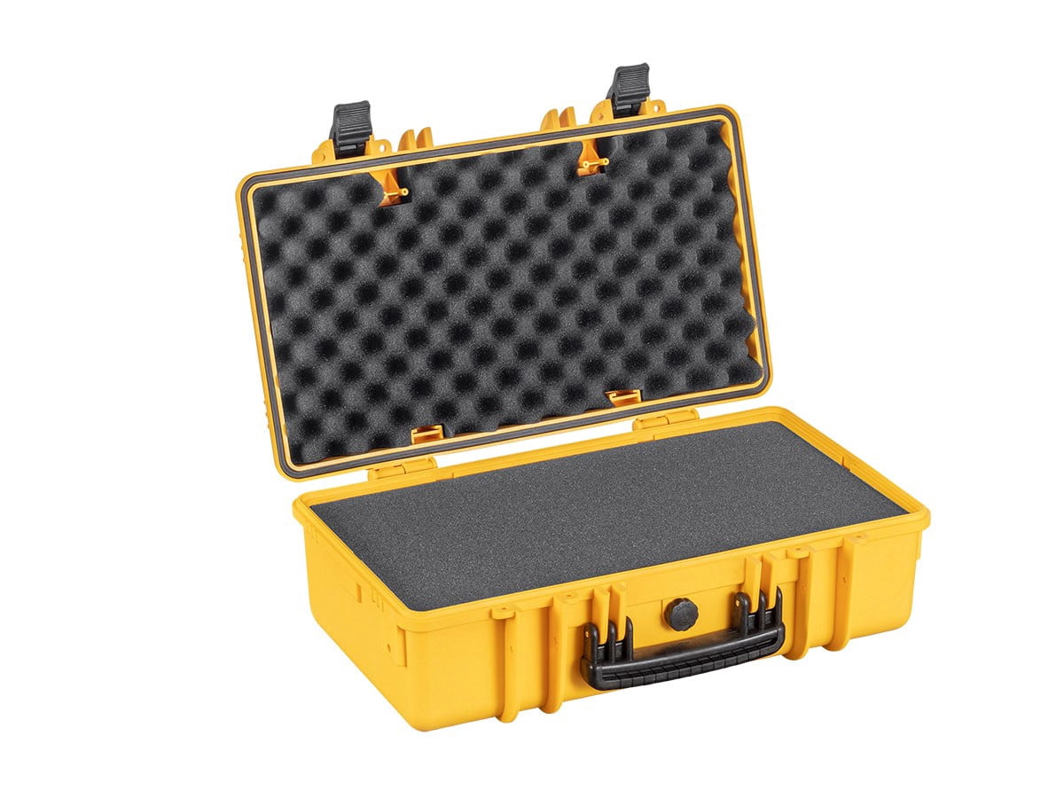 Monoprice Weatherproof Hard Case - 22in x 14in x 8in, Yellow With Customizable Foam, Shockproof, IP67
