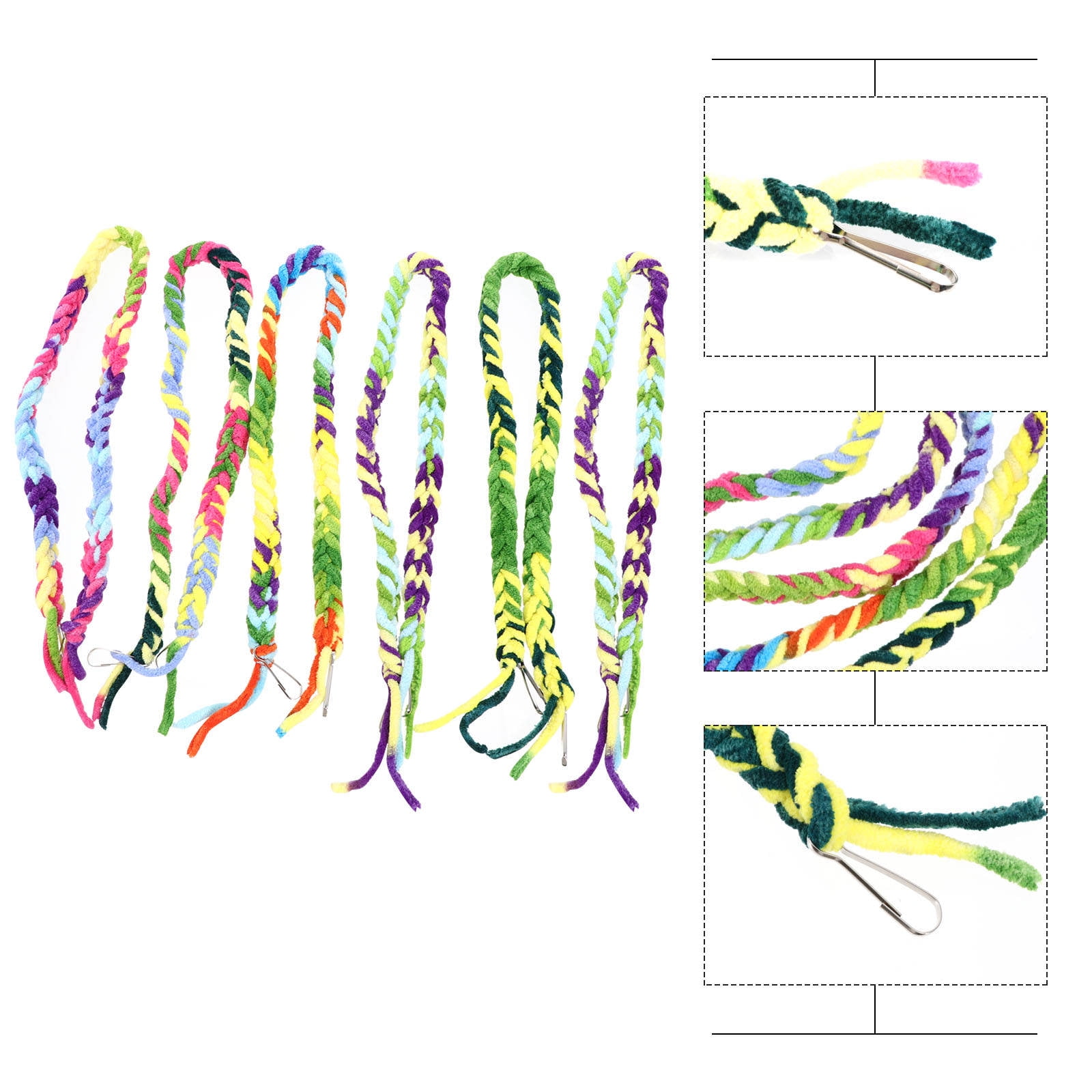 HONMEET 6-Pack Parrot Cotton Rope Swings in Assorted Colors, Exercise Toys for Small Birds and Pets
