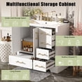 thumbnail image 4 of 36" Bathroom Vanity with Ceramic Sink, Floor Standing Single Basin Vanity Set Featuring 2 Soft-Close Doors & 4 Drawers, Gold Metal Handle White Cabinet for Modern Bathrooms, 4 of 7