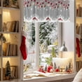 thumbnail image 3 of Valances for Windows Christmas Ornaments Red Ball Rod Pocket Short Curtain for bathroom living room bedroom Winter Snowflake on Grey 1 Panel 54x18in, 3 of 7