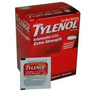 Tylenol Extra Strength Fever/Pain Reducer 500mg Caplets, 50 Packets of 2