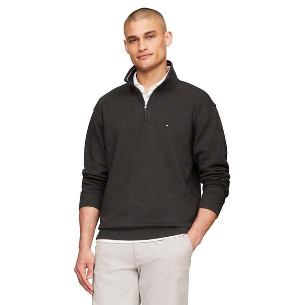 Sudadera Tommy Hilfiger con cremallera 1/4 con cuello redondo para Hombre - Gris M