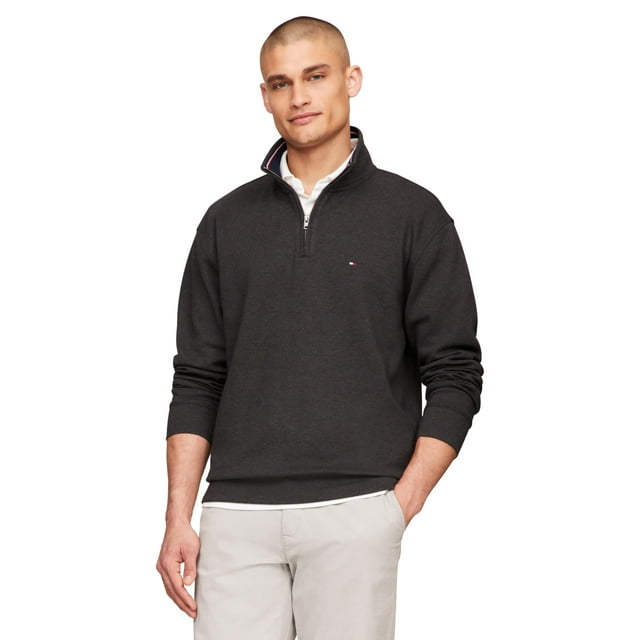 Sudadera Tommy Hilfiger con cremallera 1/4 con cuello redondo para Hombre - Gris M