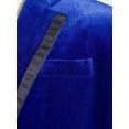 thumbnail image 7 of TiaoBug Kids Boys Velvet Formal Suit Jacket Notch Lapel One Button Blazer Coat for Wedding Party Royal Blue 12, 7 of 7