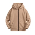 thumbnail image 3 of fatyb Fashion Hoodies for Boys Girls Full Zip up Sweatshirt Kids Comfortable Hooded Jacket with Pockets, 3 of 7