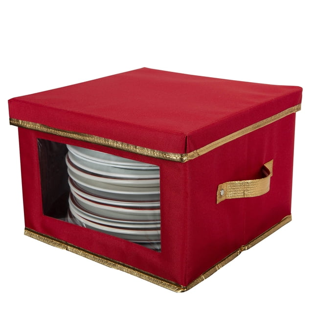 Caja de almacenamiento Simplify Holiday de 31 cm con 12 separadores de fieltro