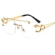 thumbnail image 1 of Gafas de sol retro con cabeza de leopardo y borde de doble haz cuadrado sin marco, 1 of 5