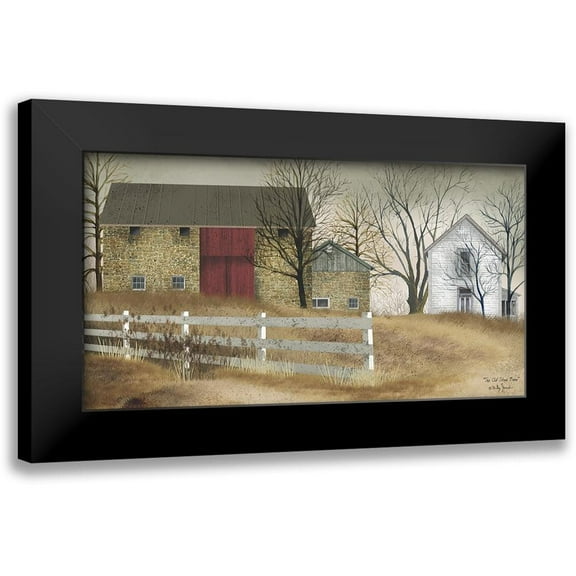 Jacobs, Billy 14x9 Black Modern Framed Museum Art Print Titled - Old Stone Barn