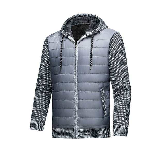 Ceisia Men's Thickened Hooded Sweater Jacket Zip Up Pockets Gift Long Sleeve Casual Outerwear