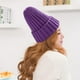 thumbnail image 5 of Qarigey Sombrero Unisex mezclas de algodón sólido cálido HIP HOP sombreros de punto hombres gorras de invierno mujeres Skullies gorros para Sombreros morado claro Qarigey AP000123-04, 5 of 6