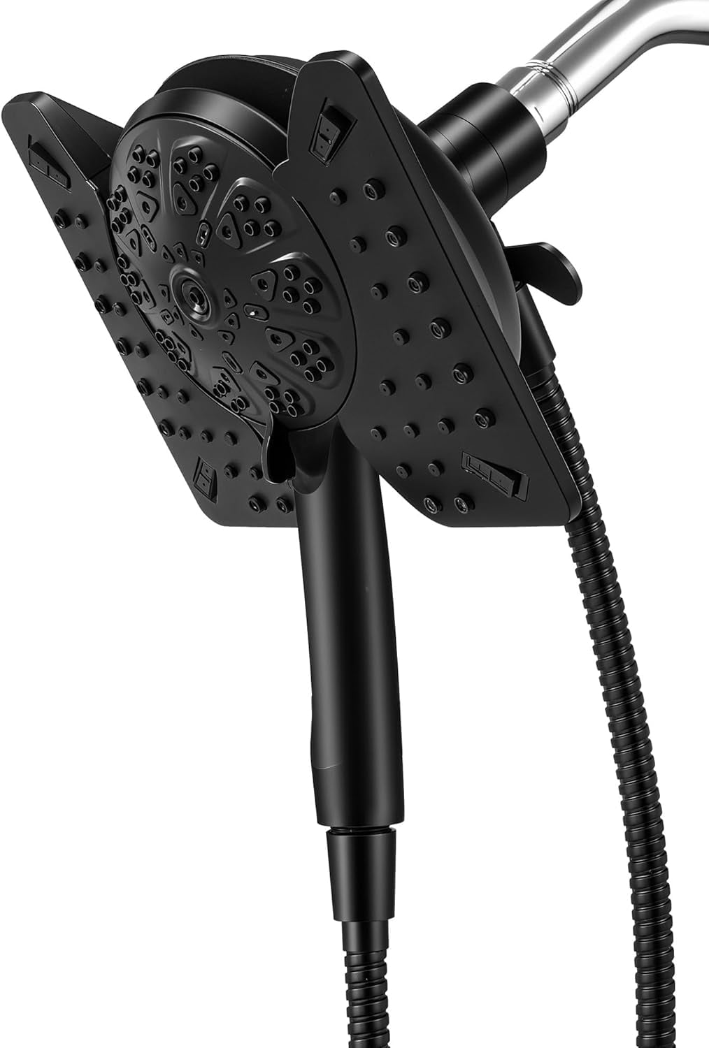 Shower Head with Handheld High Pressure, Rain Shower Head with Fixed Showerhead and 9 Sprays Handheld Shower, Detachable 2-IN-1 Shower head with 59" Rotatable Stainless Steel Hose (Brushed Nickel)