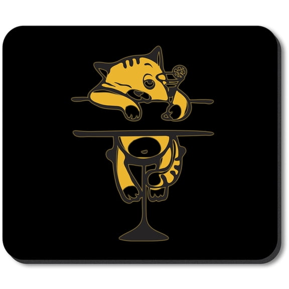 Art Plates Mouse Pad - Drunk Kitty