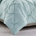 thumbnail image 4 of WPM 3 Piece Microfiber Comforter Set Pinch Pleat Pintuck Down Alternative Bedding - All Season Blue Bedroom Decor- JN1, 4 of 5
