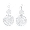 thumbnail image 3 of Qarigey 1 par de pendientes para mujer, gancho de aleación, aro hueco, flor, círculo, gota para la oreja, joyería de boda, decoración de Type7 NO7, 3 of 5