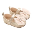 thumbnail image 2 of hengsof Infant Girls Soft Sole First Walking Shoes with Adorable Bow, Breathable Non Slip Crib Shoes for Babies 0-12 Months, Spring Fall Baby Girl Princess Shoes, 2 of 8
