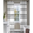 thumbnail image 4 of White Boho Geometric Sheer Curtains 63 Inch Length 2 Panels Set for Living Room/Bedroom, Abstract Art Dots Striped Kitchen Curtains Grommet Semi-Sheer Curtains Drapes Window Treatments 42"x63"x2, 4 of 7