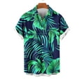thumbnail image 2 of AHTJRT Stylish Men's Camouflage Print Button Down Short Sleeve Shirt Green XL, 2 of 4