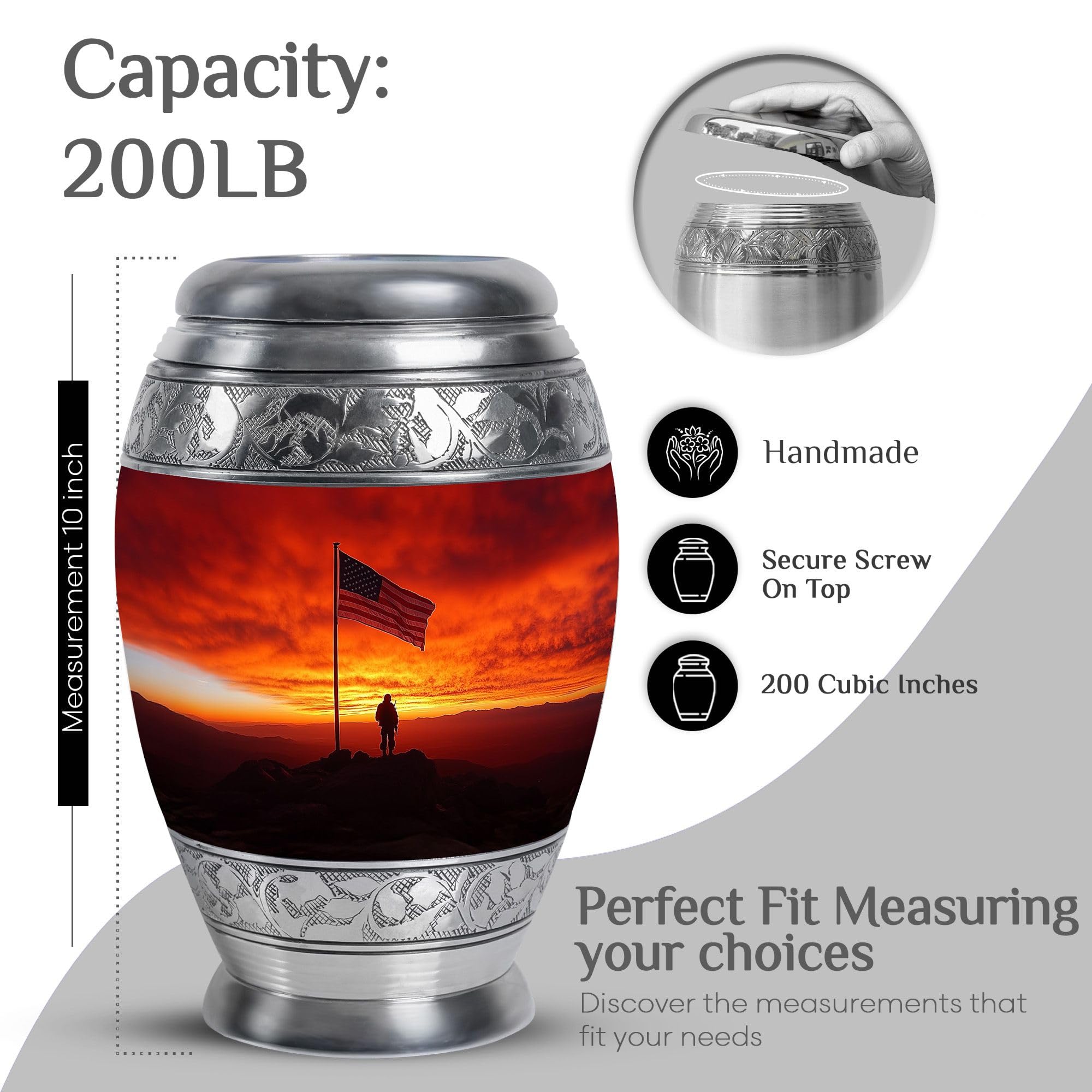 YATHABHISA Fire Fighter Cremation Urn, Keepsake for Grandparents, Funeral and Burial Urns, Ash Holder for Family, Large Urn for Human Ashes Adult, Mini Urns, Combo, 1 Large 10 Inch & 2 Mini 3 Inch