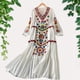 thumbnail image 1 of Vestido bohemio elegante Salvador Con escote en V y mangas 3/4 para mujer 108cm de longitud, 1 of 10