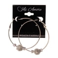 thumbnail image 2 of Glitter Sparkle Hoop-Earrings Silver-Tone Color #LQE2180, 2 of 2