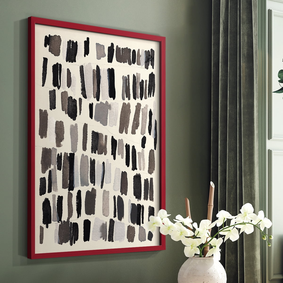 Chalk and Flint III Framed Print in Red Solid Wood Framed Print No Nail Hanging