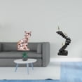 thumbnail image 2 of Elegante Escultura De Resina De Un Gato Pensante. Figura Artística De Animal. Adorno Abstracto De Escalera Para Estantería, Chimenea, Escritorio O Decoración De Mesa., 2 of 8