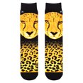 thumbnail image 2 of ODD SOX – Cheetah Face Animal Novelty Crew Socks – Unisex Size Large – Comfy Cotton Blend – Fast, 2 of 6