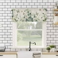 thumbnail image 4 of Green Eucalyptus Leaves Kitchen Valances for Windows 60x18 Inch Kitchen Curtains Valances Rod Pocket Summer Leaf Butterflies Vintage Bathroom Window Valances for Window Treatment Decor, 4 of 6