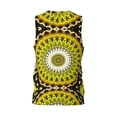 thumbnail image 3 of Easygdp Yellow Mandala Men's Mesh Basketball Jersey Quick Drying Sleeveless Shirts Fitted Muscle Tank Tops Sport Round Neck T-Shirt - Medium, 3 of 9