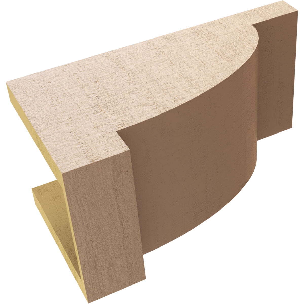 7"W x 14"D x 7"H Wide Alpine Rough Cedar Woodgrain TimberThane Corbel, Primed Tan