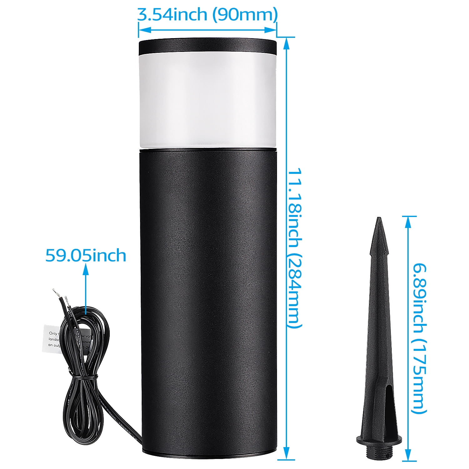 12 Pack LED Bollard Pathway Lights, Low Voltage Landscape Lighting, Garden Lights for Yard, Patio, Lawn, RGBW