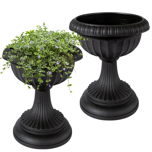 QCQHDU 2 PCS Urn Planter,18 Inch Garden Planter Urns Wedding Flower