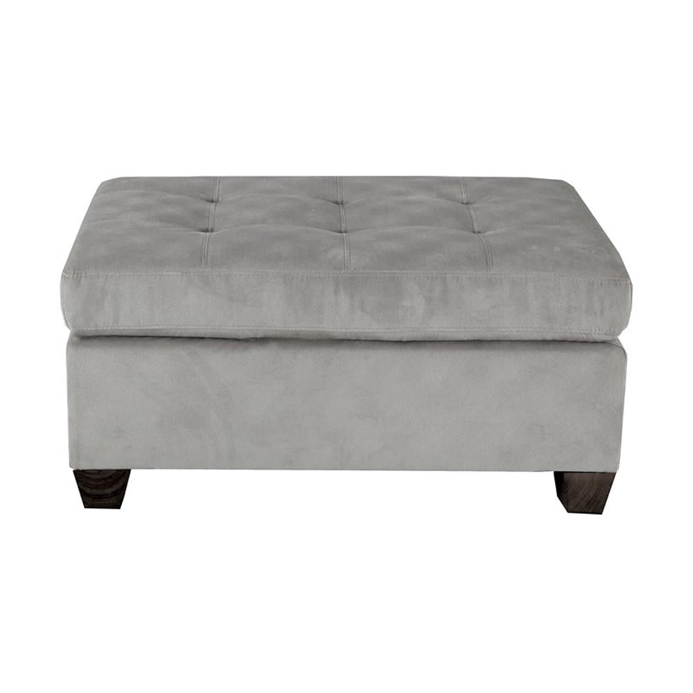Lexicon Emilio Velvet Upholstered Ottoman in Taupe