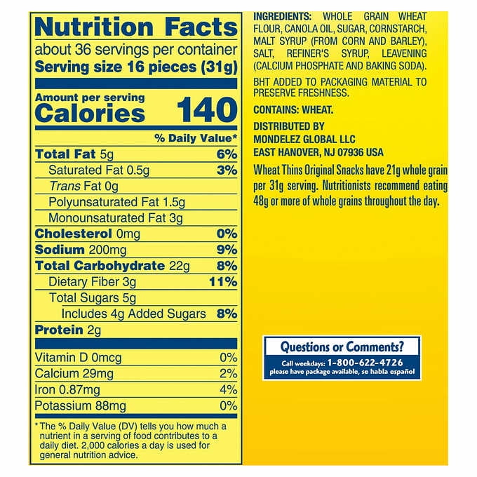 Nabisco Original Wheat Thins, 40 oz