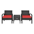 thumbnail image 1 of Pemberly Row 3-piece Rattan Patio Furniture Set with Sponge Cushion in Red, 1 of 11
