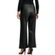 thumbnail image 3 of Pantalones de cuero sintético para mujer Inspire Chic, de cintura alta, pierna recta, con bolsillos, atuendo para fiesta, talla XS, color negro, 3 of 6