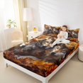 thumbnail image 4 of Homewish Wild Wolves Full Size Sheets,Autumn Fall Maples Bed Sheets,Jungle Animal Sheet Sets For Boy,Breathable Home Decor,4 Pieces, 4 of 7