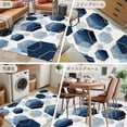 thumbnail image 6 of 2.7x5 Area Rugs, Navy Blue Marble Non-Skid Rubber Backing Large Rectangle Rugs - Living Room Bedroom Home Office, Gold White Geometric Hexagon Modern Indoor Floor Mat Carpets Washable Rug, 6 of 9