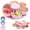 Pink, variant on Divided Serving Tray That Spins - Perfect for Snacks,Dips & Party Appetizers,Rotating Snack Box Container with Lid,Lazy Susan Organizer Veggie Fruit Tray for Kitchen,Travel and Picnic.