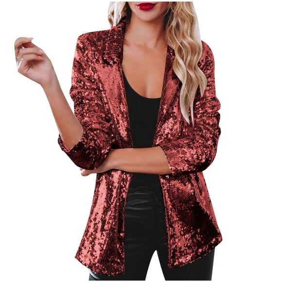 Babysbule 2023 Winter Coats for Women Fashion Woman Long Sleeve Open Front Loose Outerwear Solid Blouse Coat Tops Blouse