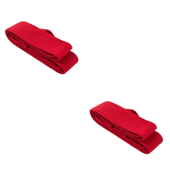 2pcs Adjustable Cotton Yoga Mat Strap Sling Exercise Mat Carrying Strap Carrier (Red)